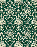 Classic Emerald Damask Floral Pattern Rug