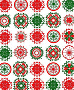 Red Green Starburst Geometric Medley Rug