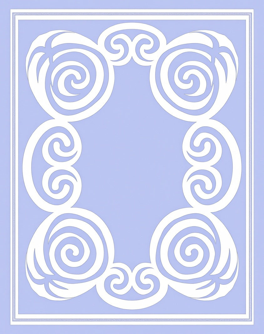 Scrolling Curves Lace Inspired Design Rug