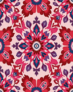 Vibrant Floral Medallion Pattern Rug
