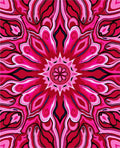 Vivid Pink Floral Kaleidoscope Pattern Rug