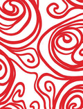 Bold Red Swirl Abstract Pattern Rug