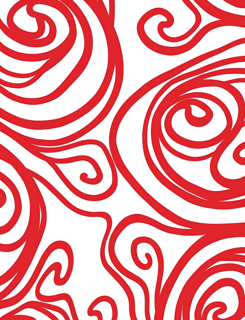 Bold Red Swirl Abstract Pattern Rug
