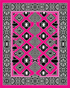 Bold Geometric Pattern With Pink Background Rug
