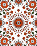 Radiant Mandala Orange Floral Design Rug