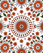 Radiant Mandala Orange Floral Design Rug