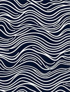 Abstract Navy Wavy Lines Pattern Rug