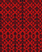 Bold Red Abstract Geometric Print Rug