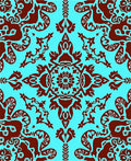 Vibrant Damask Floral Pattern Design Rug