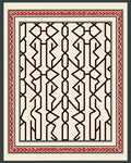 Intricate Geometric Red Border Rug