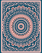 Mandala Inspired Teal And Pink Rug