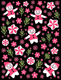 Whimsical Snowman Flower Cluster Art Rug