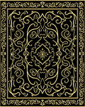 Black And Gold Filigree Pattern Rug