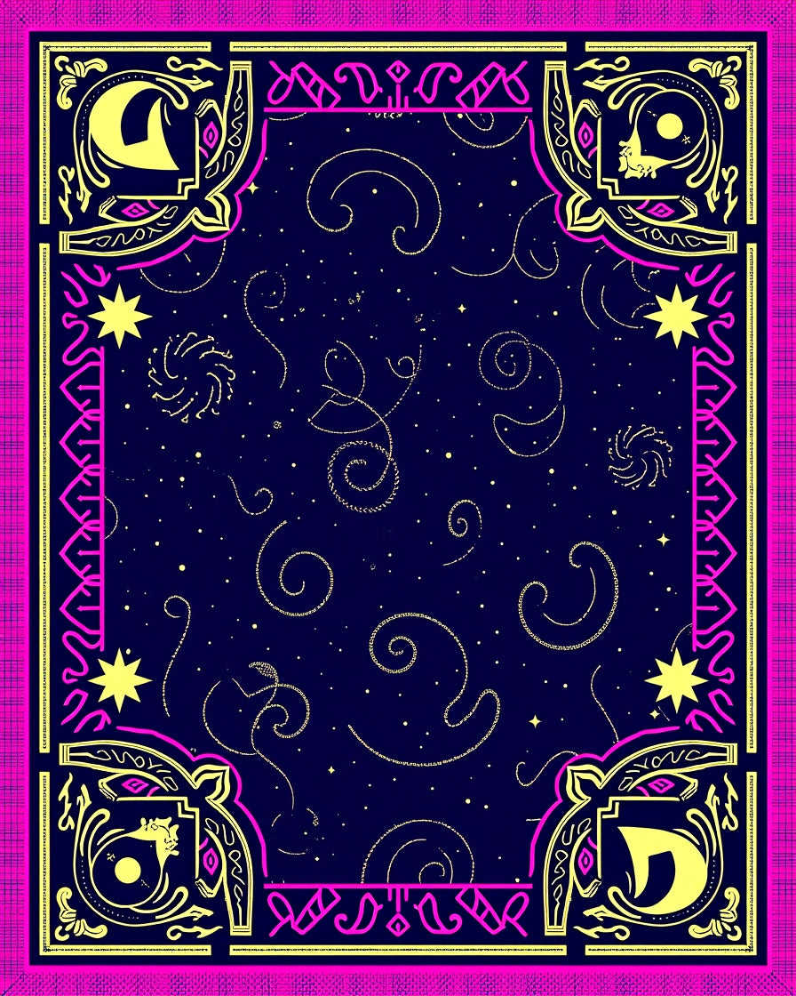 Cosmic Swirls With Celestial Accents Rug
