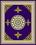 Ornate Gold Floral Medallion Rug