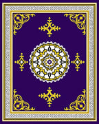 Ornate Gold Floral Medallion Rug