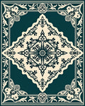 Ornate Floral Medallion Tapestry Design Rug