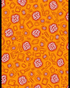 Abstract Red White Organic Shapes Rug