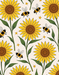 Bright Sunflower Bee Garden Pattern Rug