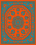 Vibrant Orange Teal Mandalas Rug