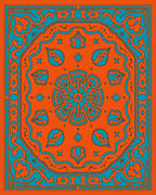 Vibrant Orange Teal Mandalas Rug