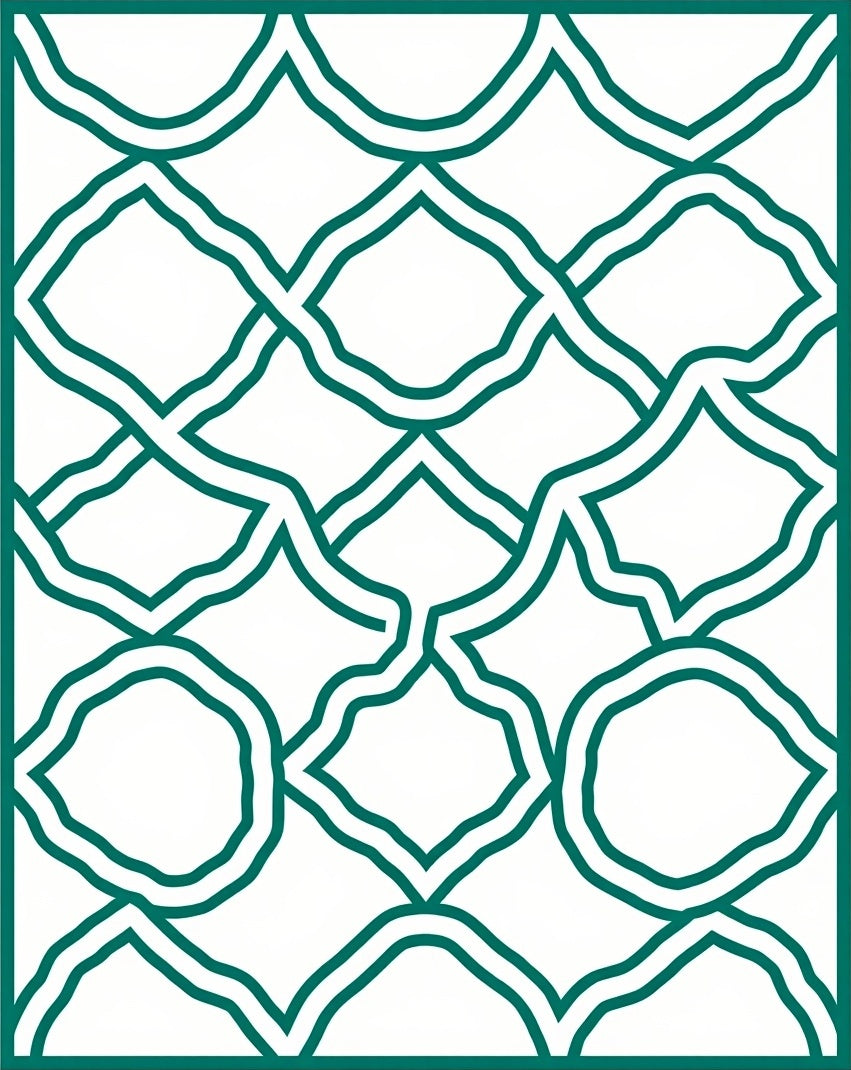 Trellis Patterned Overlay Rug