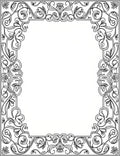 Victorian Floral Swirl Frame Design Rug