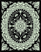 Ornate Floral Mandala Print Rug