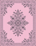 Elegant Rose Black Floral Medallion Rug