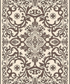 Ornate Floral Scrollwork Pattern Rug