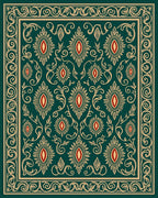 Emerald Jewel Floral Pattern Rug