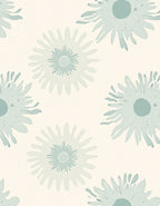 Abstract Teal Floral Pattern Rug