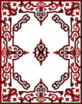 Classic Red Black Paisley Pattern Rug