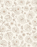 Delicate Floral Line Art Design Rug