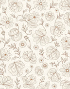 Delicate Floral Line Art Design Rug