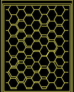 Modern Yellow Hexagon Geometric Pattern Rug