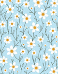Delicate White Yellow Floral Pattern Rug