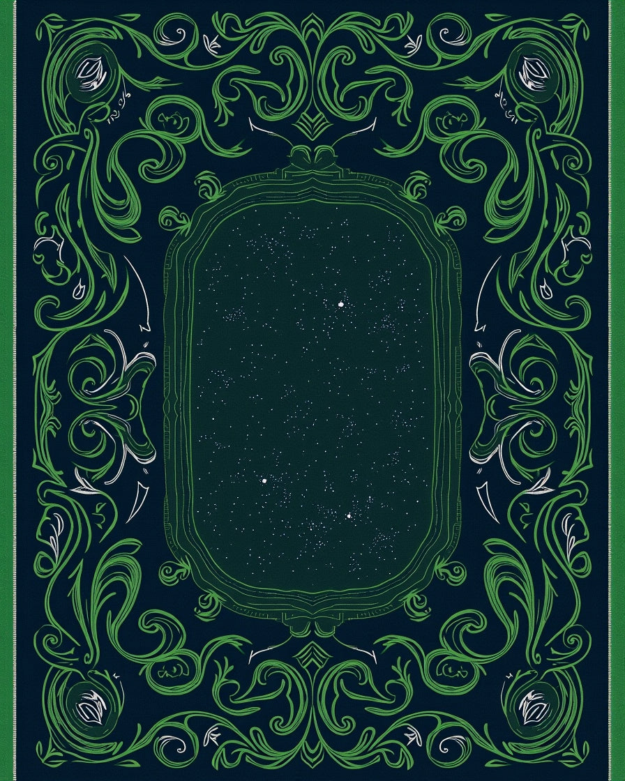 Vintage Starry Night Floral Vine Rug