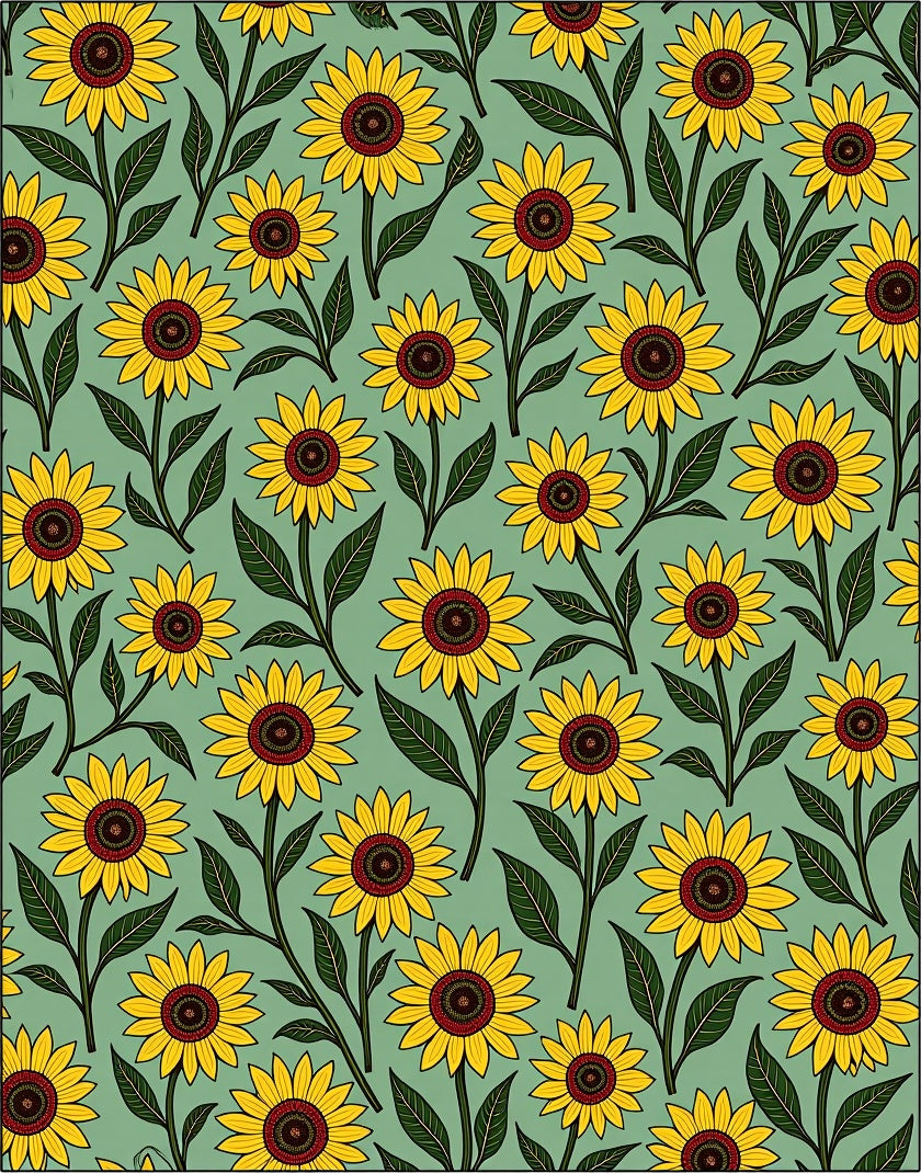 Yellow Sunflower Garden Pattern Rug
