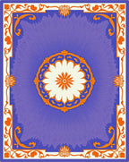 Ornate Floral Sunburst Purple Rug