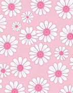 Pink Daisy Pattern Rug