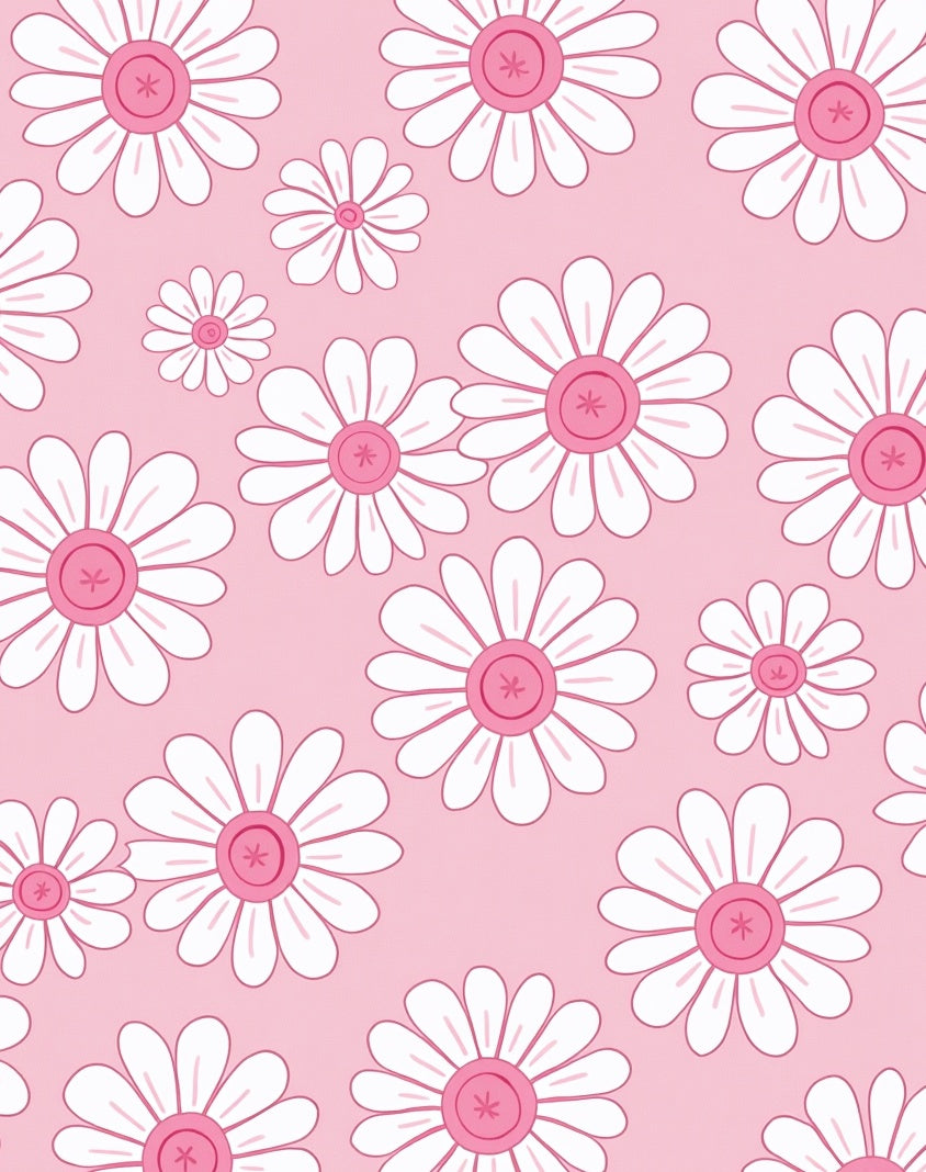 Pink Daisy Pattern Rug