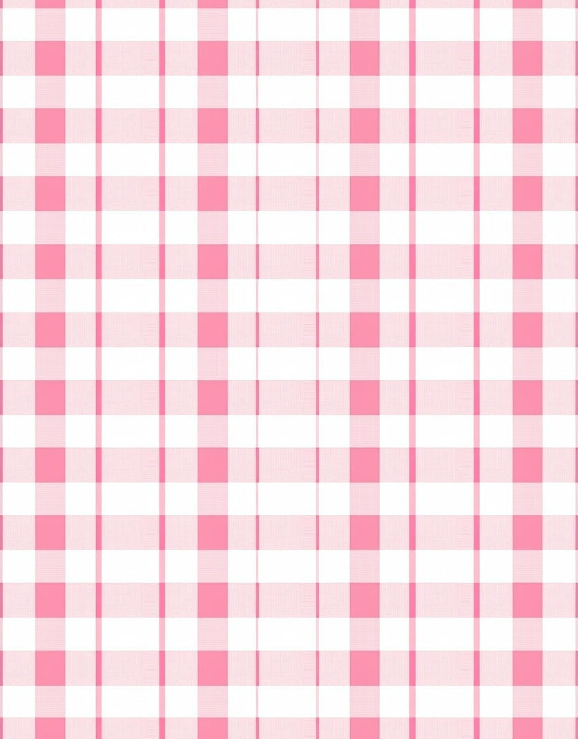 Pink and White Tartan Pattern Rug