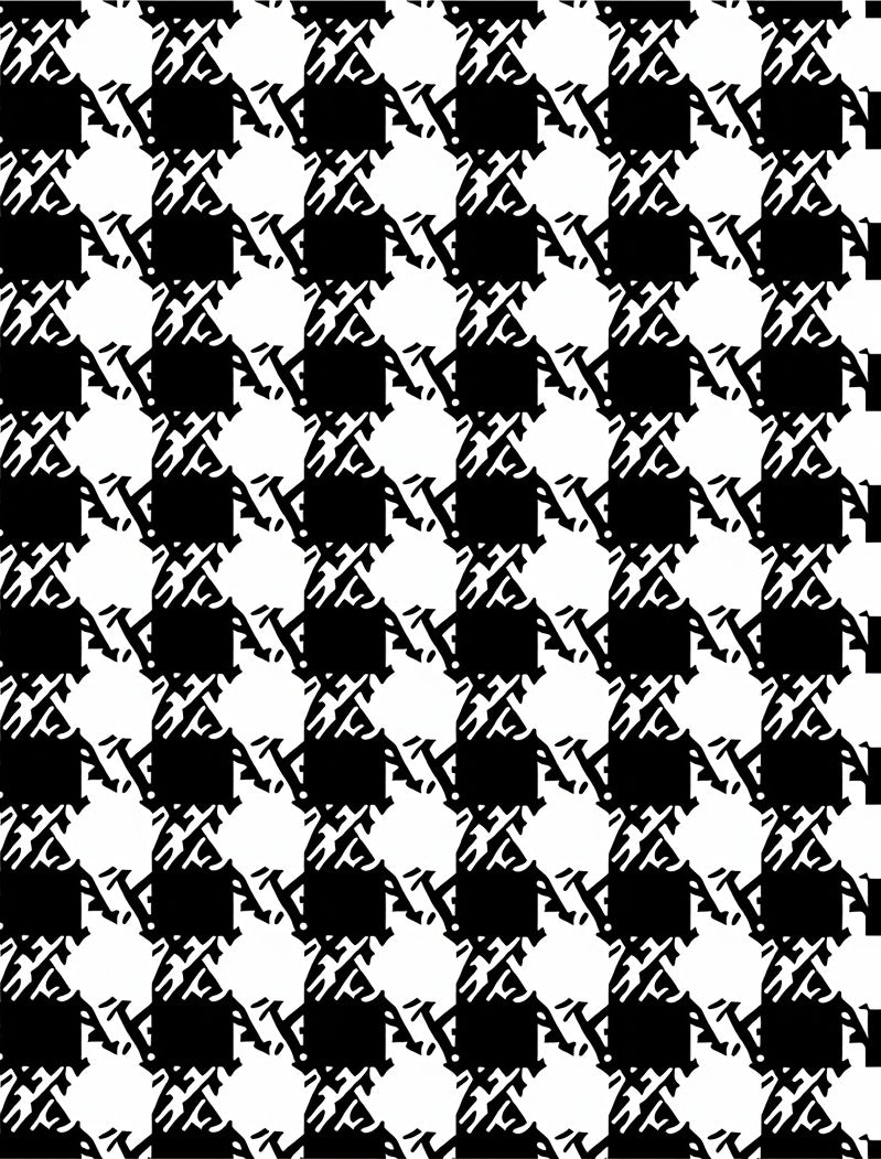 Classic Houndstooth Patterned Graphic Rug