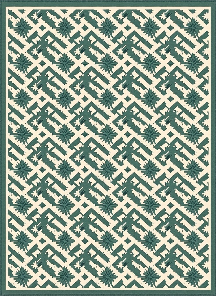 Intricate Lattice Floral Pattern Rug