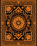Mandala Inspired Intricate Orange Design Rug
