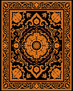 Mandala Inspired Intricate Orange Design Rug