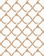 Tan White Lattice Pattern Rug