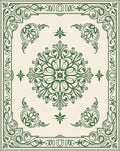 Green Floral Mandala Garden Style Rug