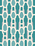 Geometric Arch Pattern Teal Rug
